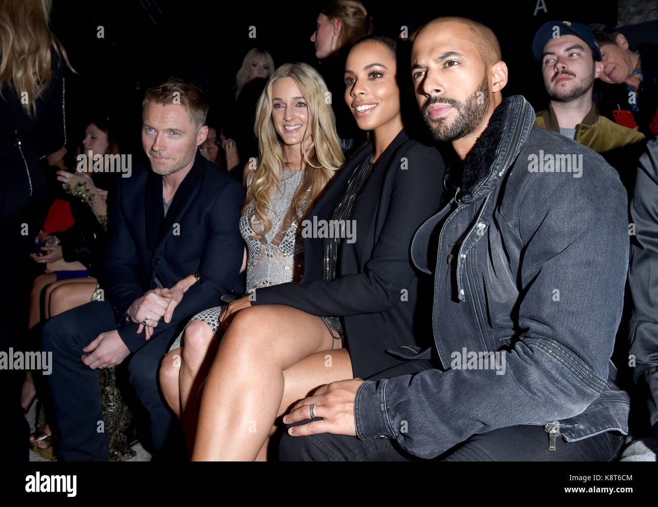 Photo Must Be Credited ©Alpha Press 079965 18/09/2017 Ronan Keating, Storm Keating, Rochelle Humes, Marvin Humes Julien Macdonald Fashion Show during London Fashion Week Spring Summer 2018 In London Stock Photo