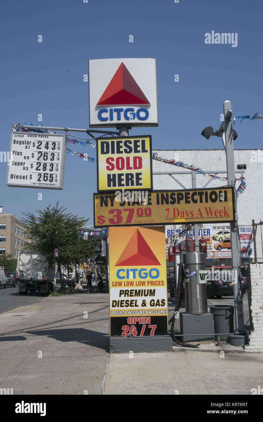 CITGO gas station along Coney Island Avenue in the Flatbush neighborhood of Brooklyn, NY. Stock Photo