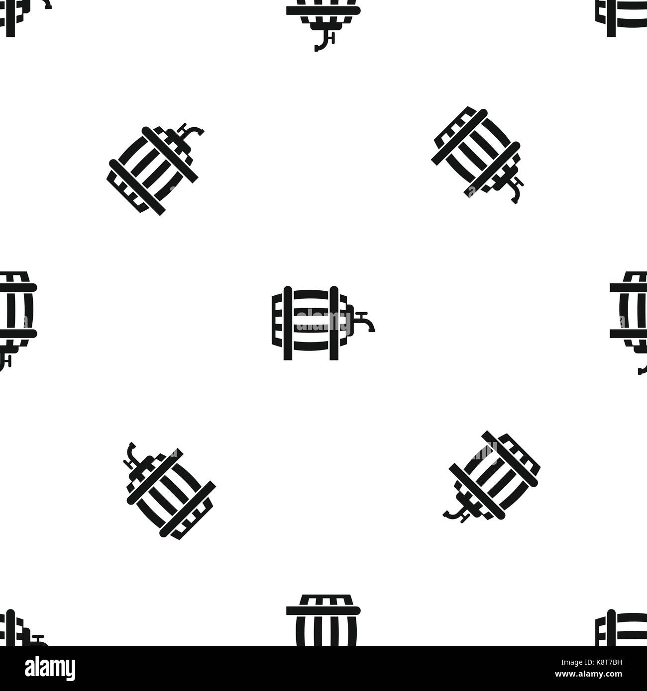 Wooden barrel with tap pattern seamless black Stock Vector Image & Art Alamy