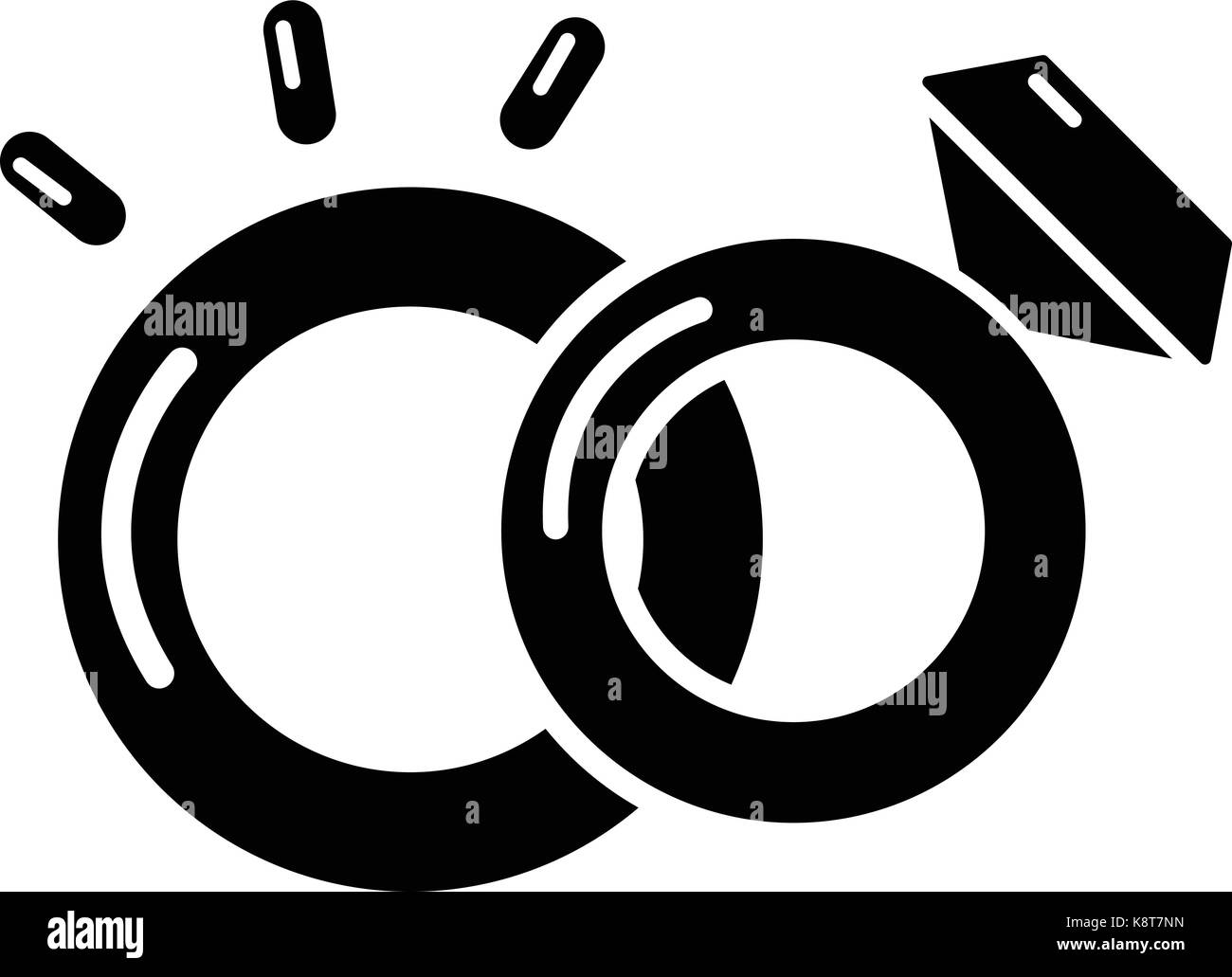 Black wedding rings icon isolated Black and White Stock Photos & Images ...