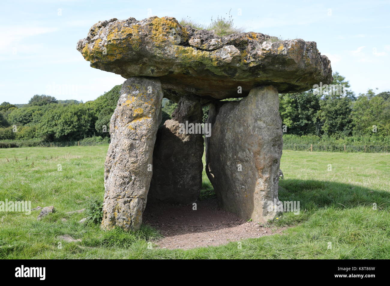 St. Lythans burial chamber - front view Stock Photo