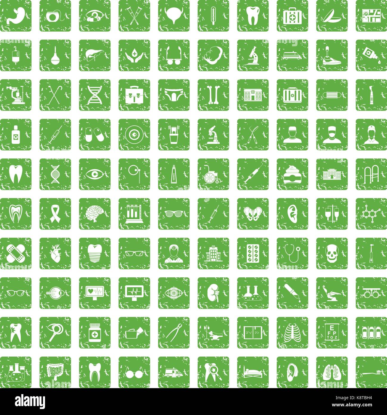 100 medical icons set grunge green Stock Vector Image & Art - Alamy