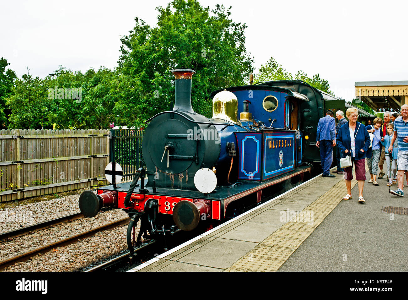 P class loco No 323 Bluebell, Horsted Keynes, Bluebell railway Sussex Stock Photo