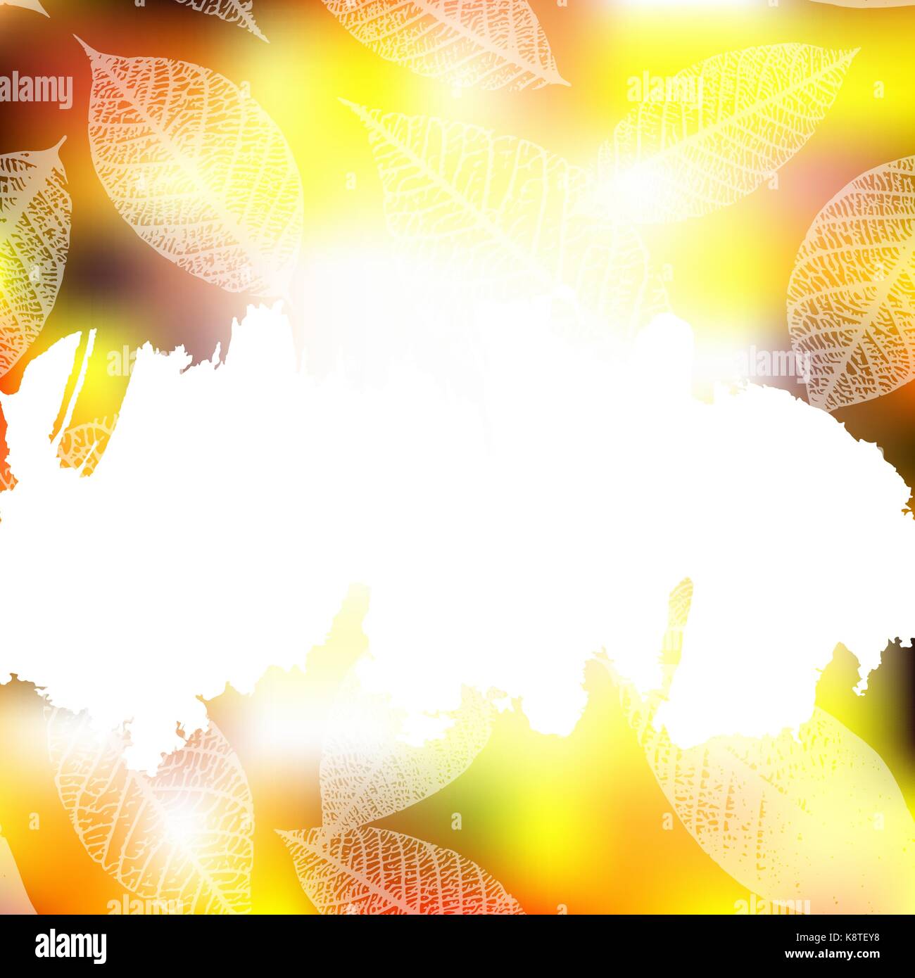 Vector autumn background with leaves and copy space Stock Vector Image ...