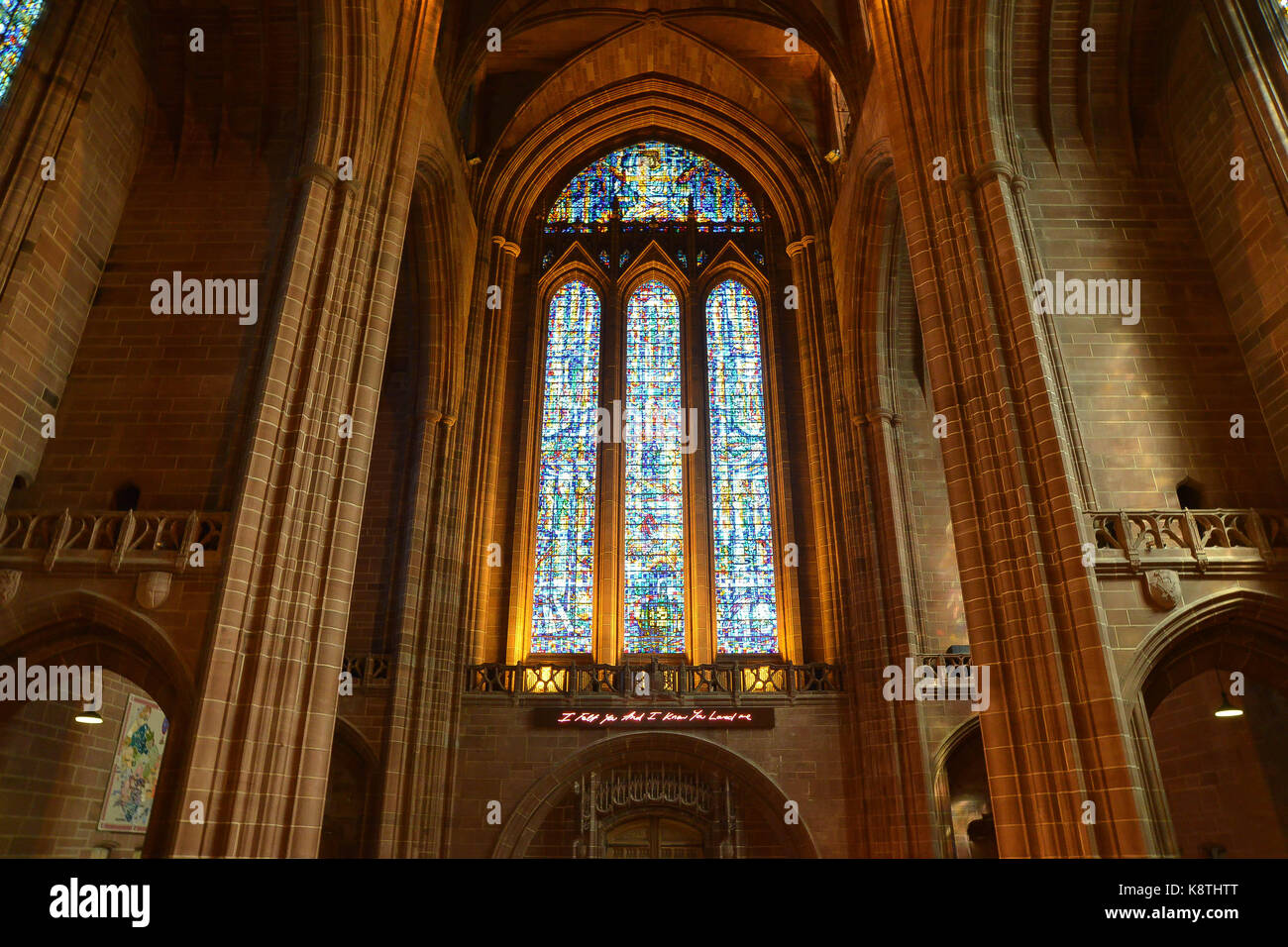Liverpool Cathedral stained glass window Stock Photo Alamy