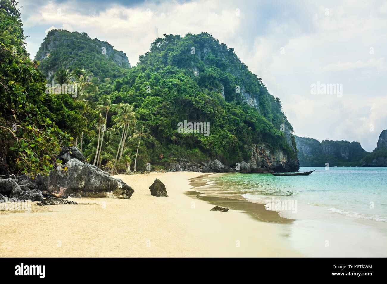 Paradise beach on tropical island. Ang Thong National Marine Park, Thailand. Stock Photo