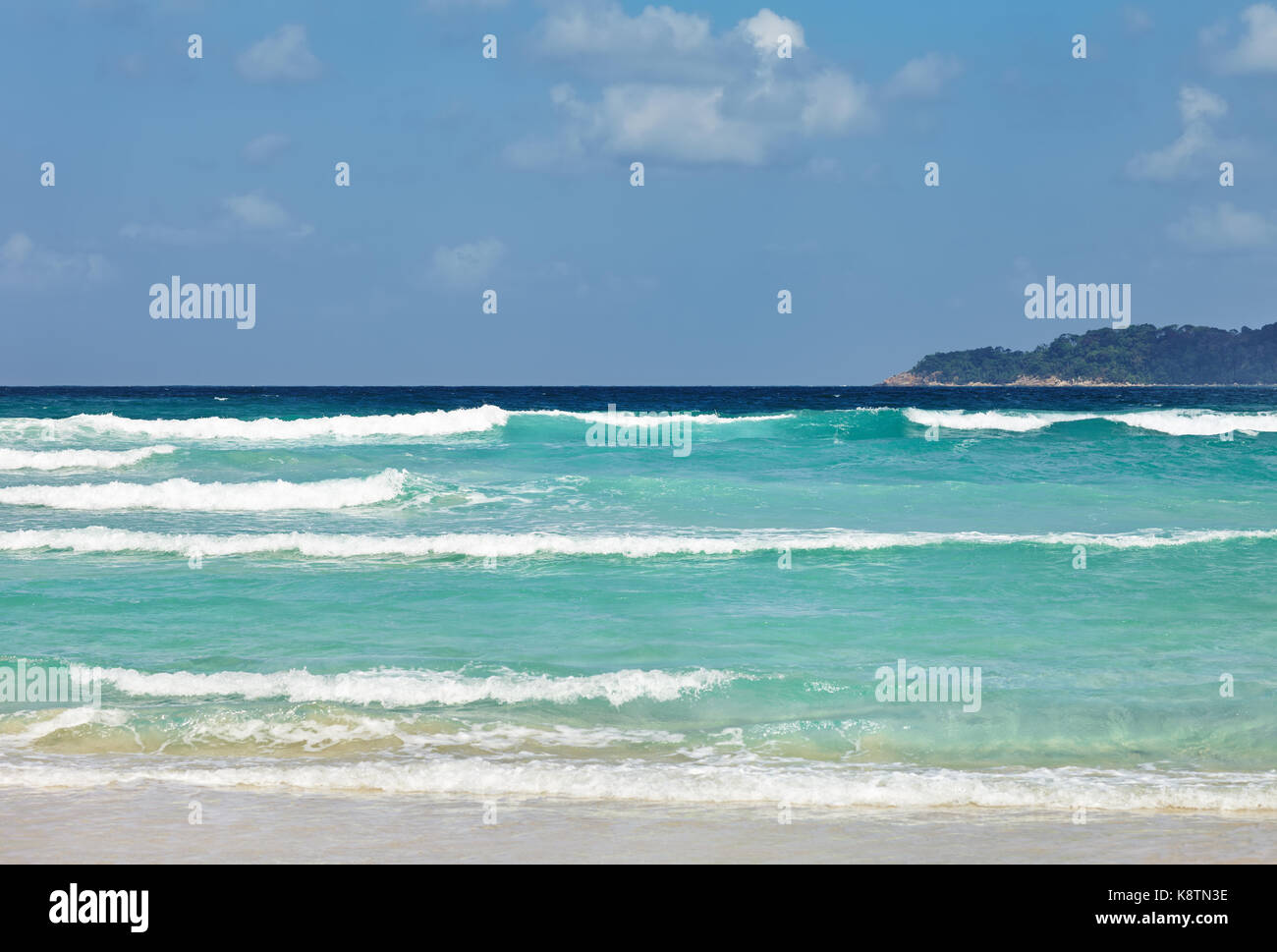 beautiful waves in the tropical sea Stock Photo