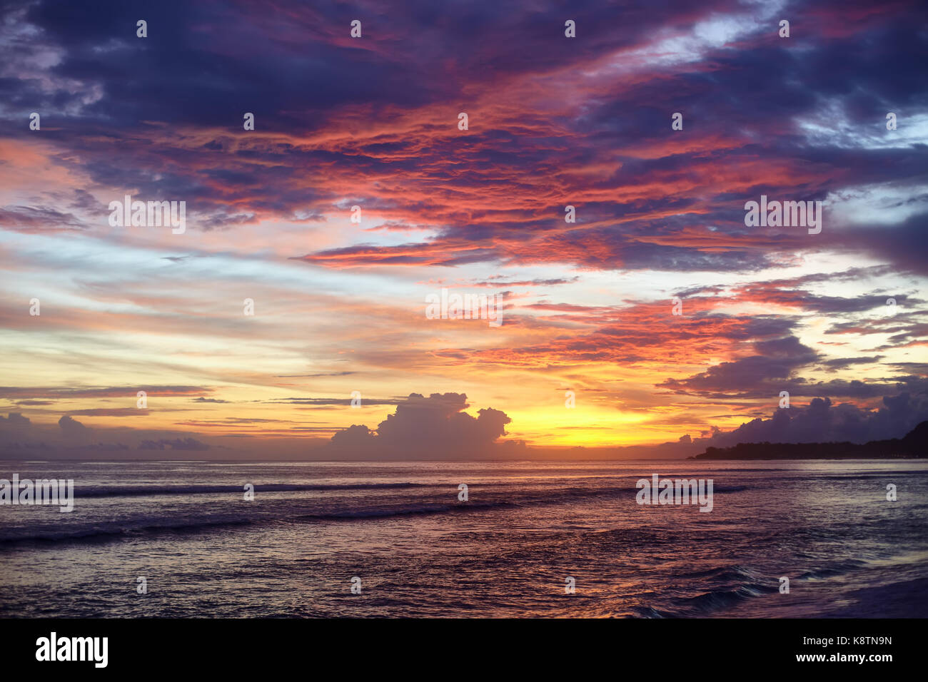amazing colorful sunset on the sea Stock Photo - Alamy