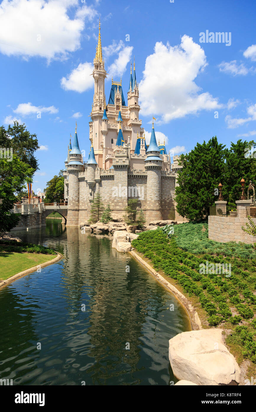 Fairytale palace in Walt Disney Magic Kingdom theme park, Orlando Florida, USA Stock Photo
