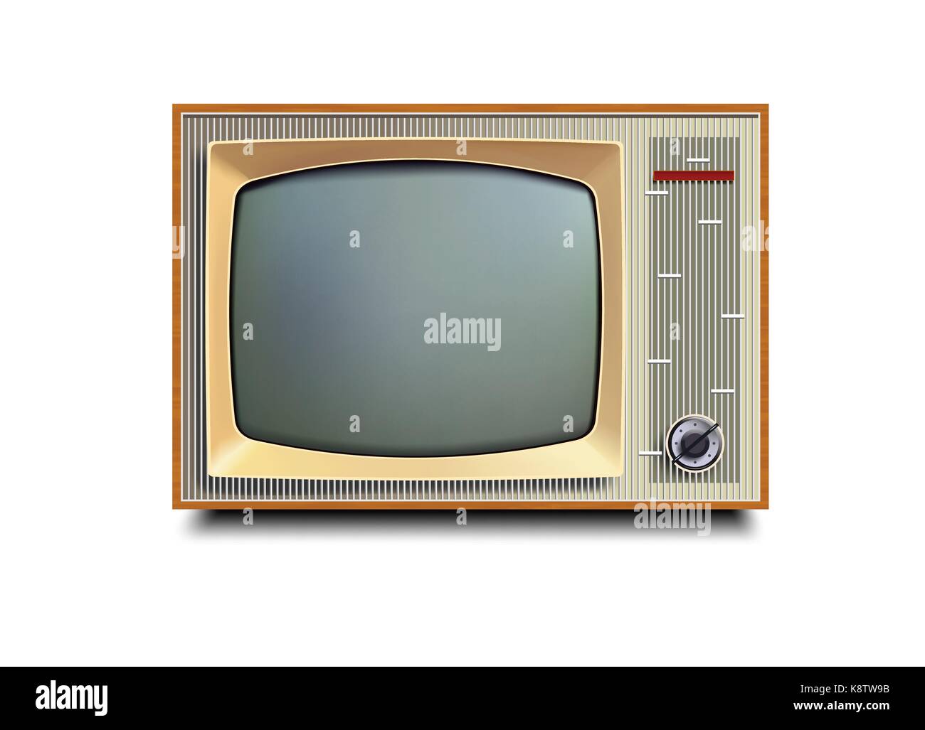 Retro old vintage television on white background Stock Vector Image ...