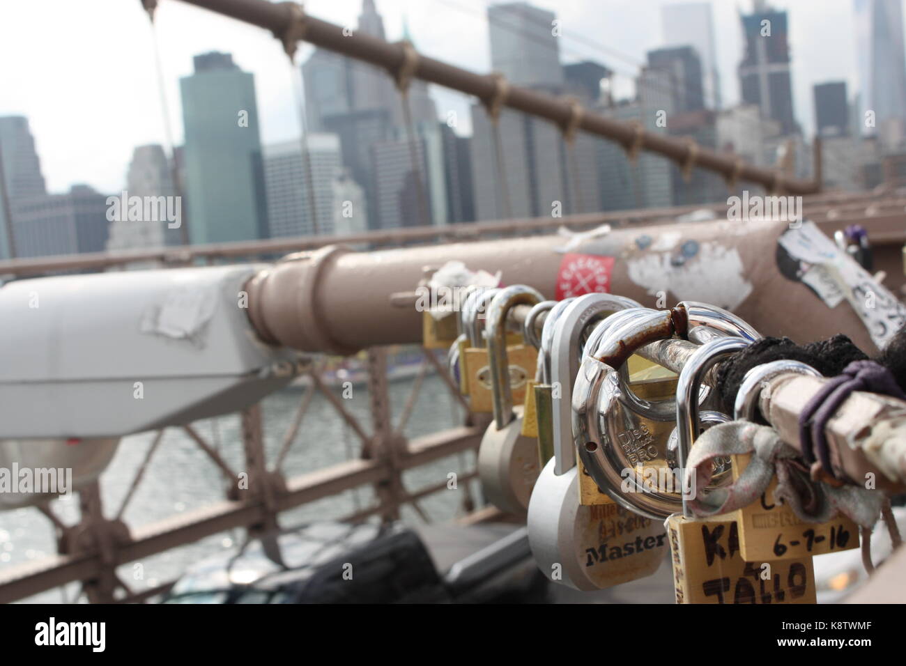 locks of Brooklyn bridge Stock Photo Alamy
