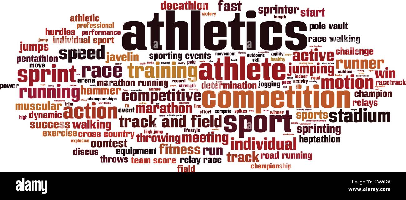 Athletics word cloud concept. Vector illustration Stock Vector Image