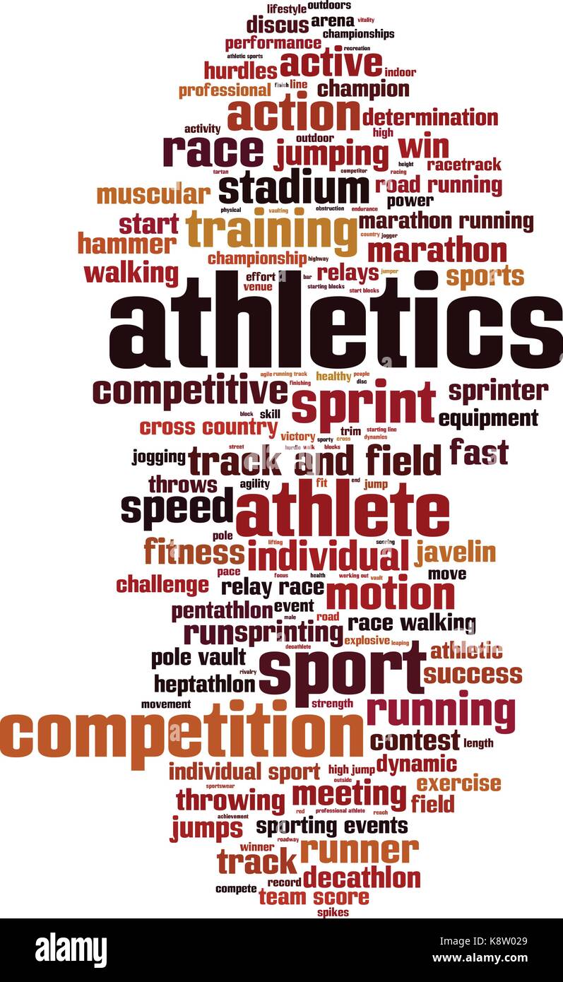Athletics word cloud concept. Vector illustration Stock Vector Image