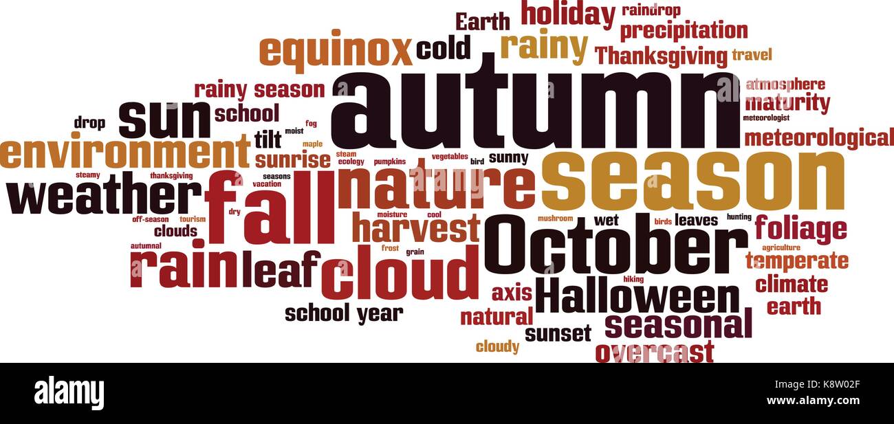 Autumn word cloud concept. Vector illustration Stock Vector