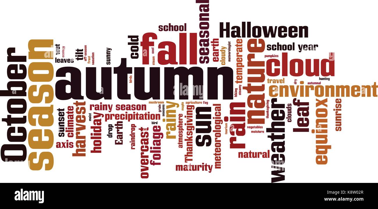 Autumn word cloud concept. Vector illustration Stock Vector