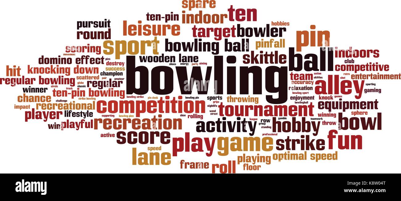Bowling word cloud concept. Vector illustration Stock Vector Image