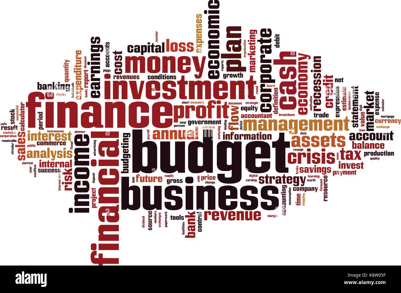 Budget word cloud concept. Vector illustration Stock Vector