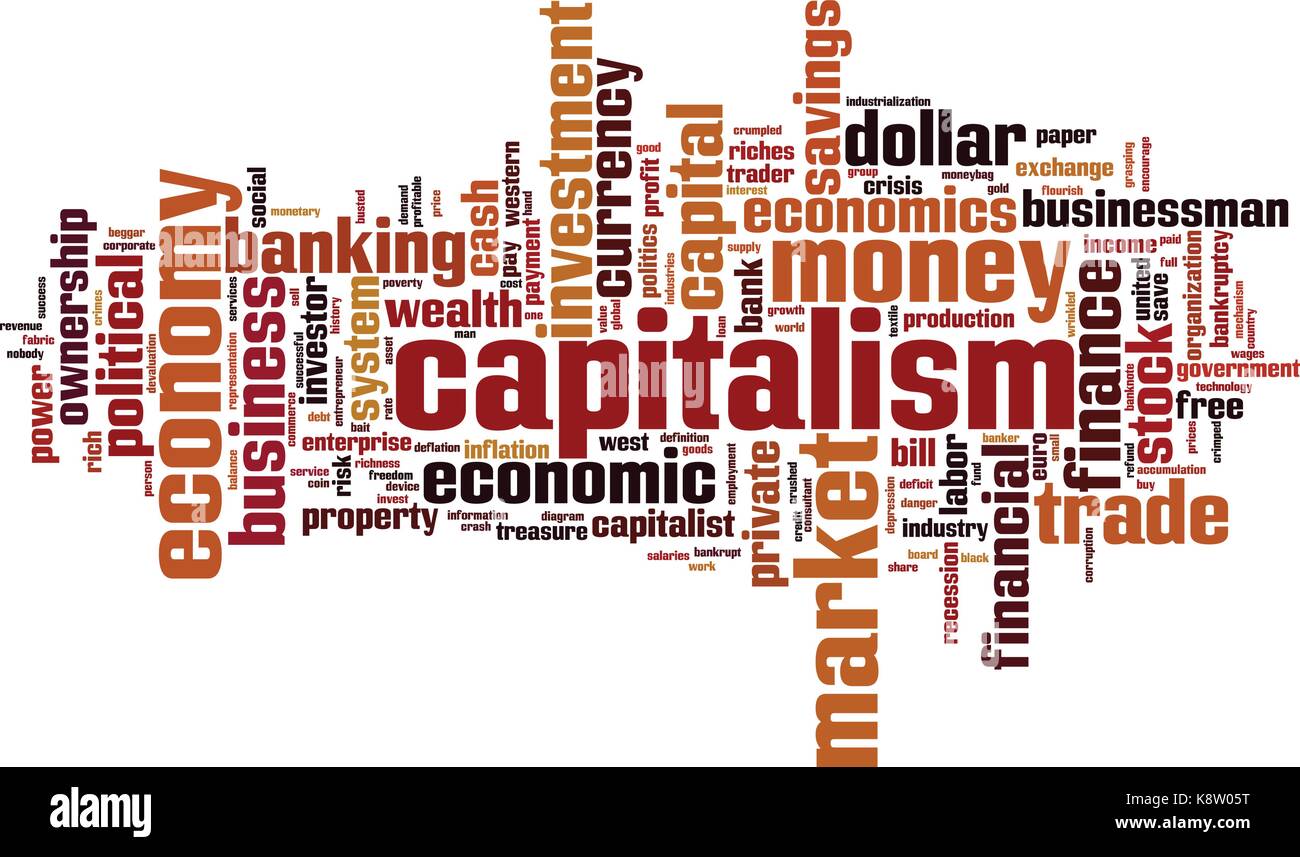 Capitalism word cloud concept. Vector illustration Stock Vector