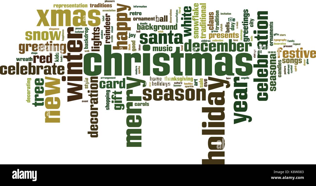 Christmas word cloud concept. Vector illustration Stock Vector Image & Art - Alamy