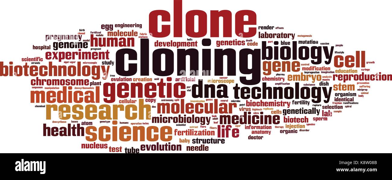 Cloning word cloud concept. Vector illustration Stock Vector Image