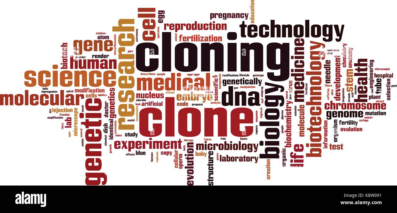 Cloning word cloud concept. Vector illustration Stock Vector Image