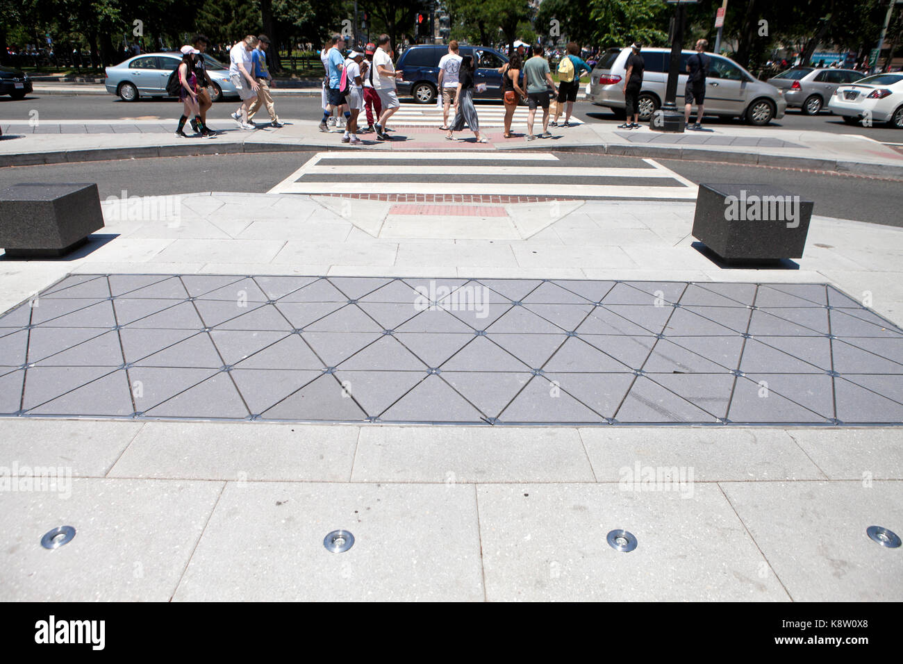 Electricity generating pavers on public walkway near Dupont Circle - Washington, DC USA Stock Photo