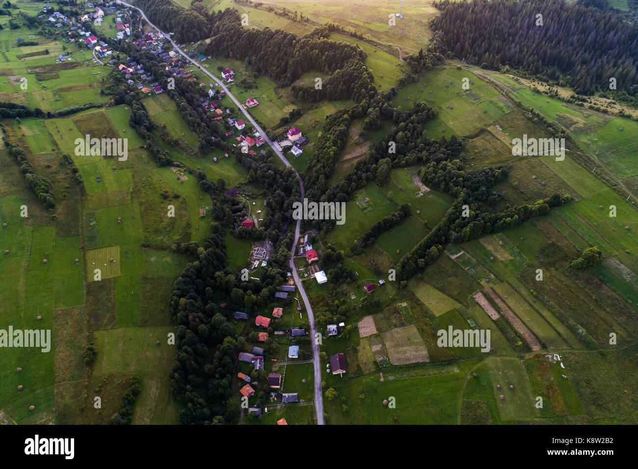 Aerial view of the village in the Carpathian mountains Stock Photo - Alamy