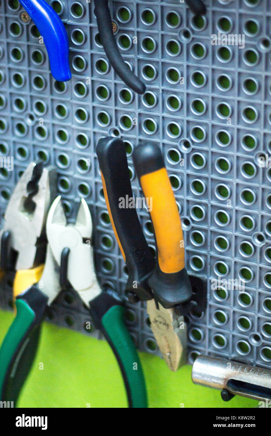 Inline roller skate shop mechanic tools in retail skates store to