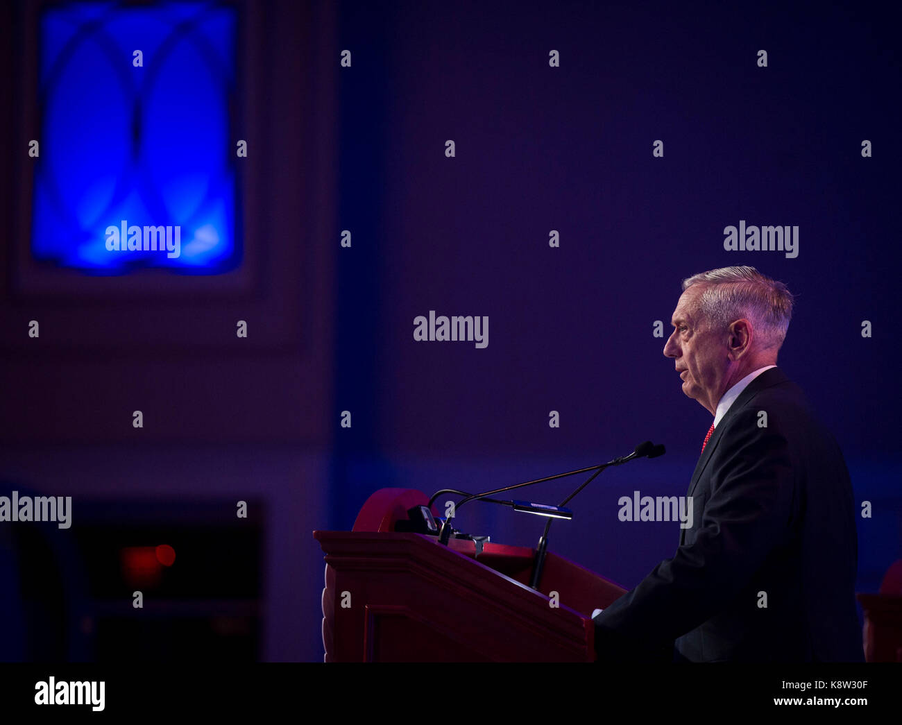 Secretary of Defense Jim Mattis speaks at AFA conference Stock Photo