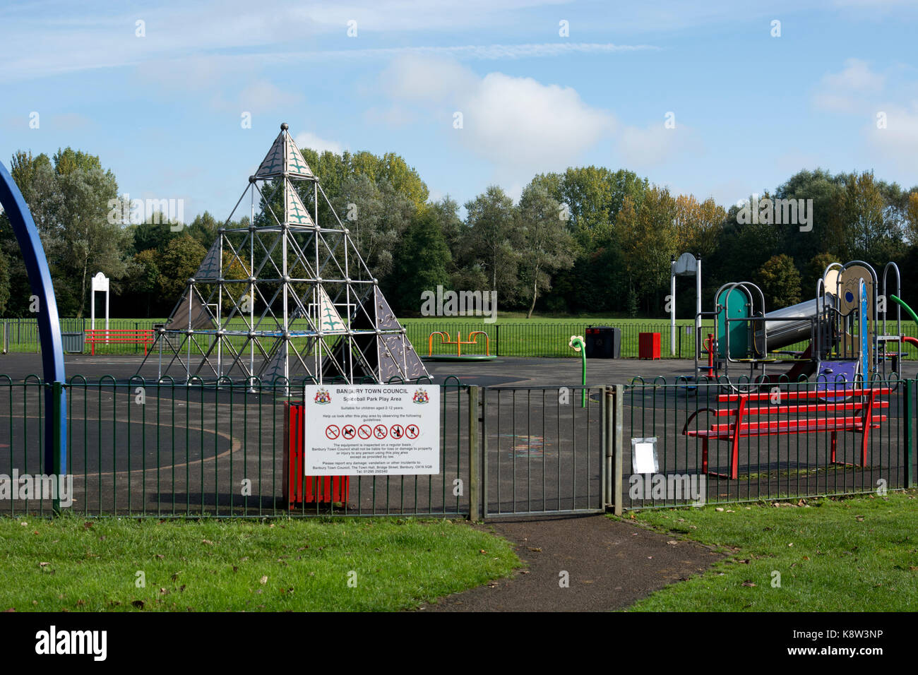 Spiceball Park play area, Banbury, Oxfordshire, England, UK Stock Photo