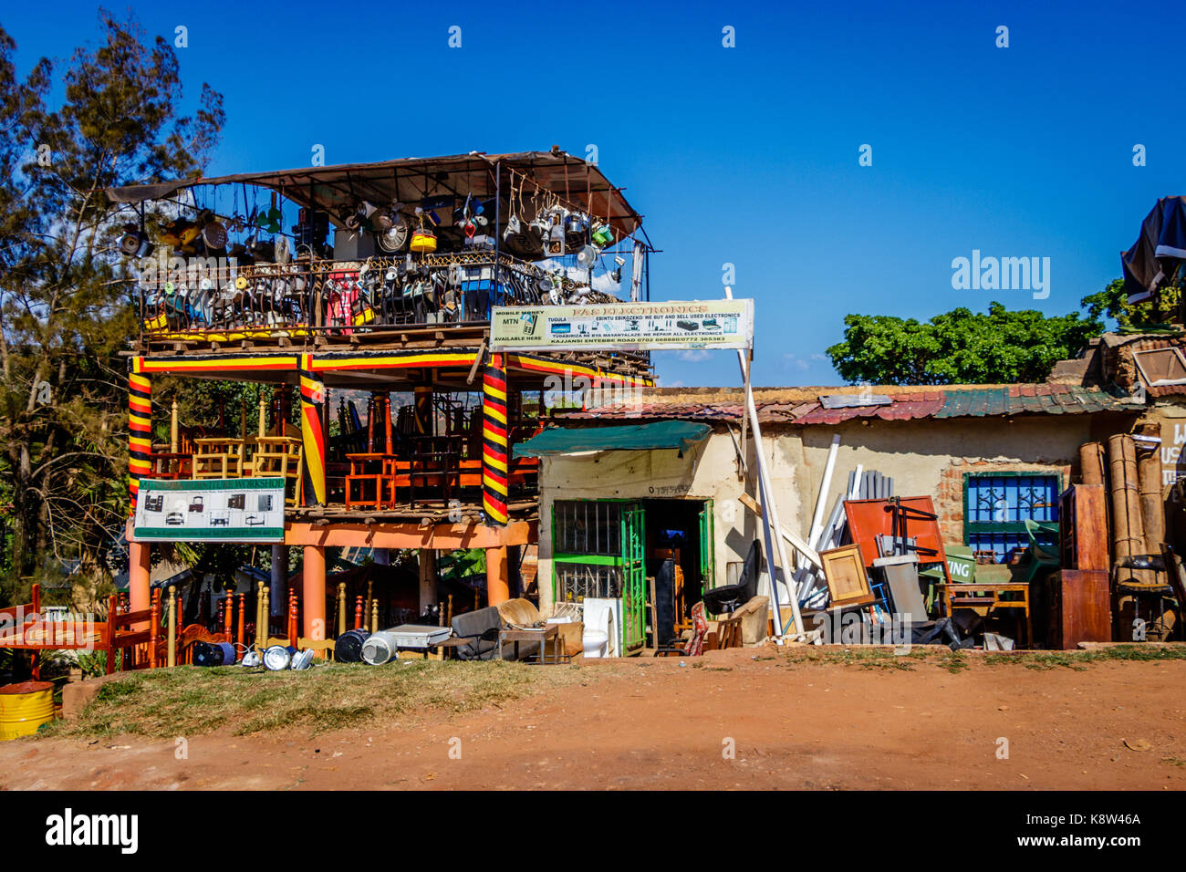 Selling anything on the Kampala road in Uganda Stock Photo