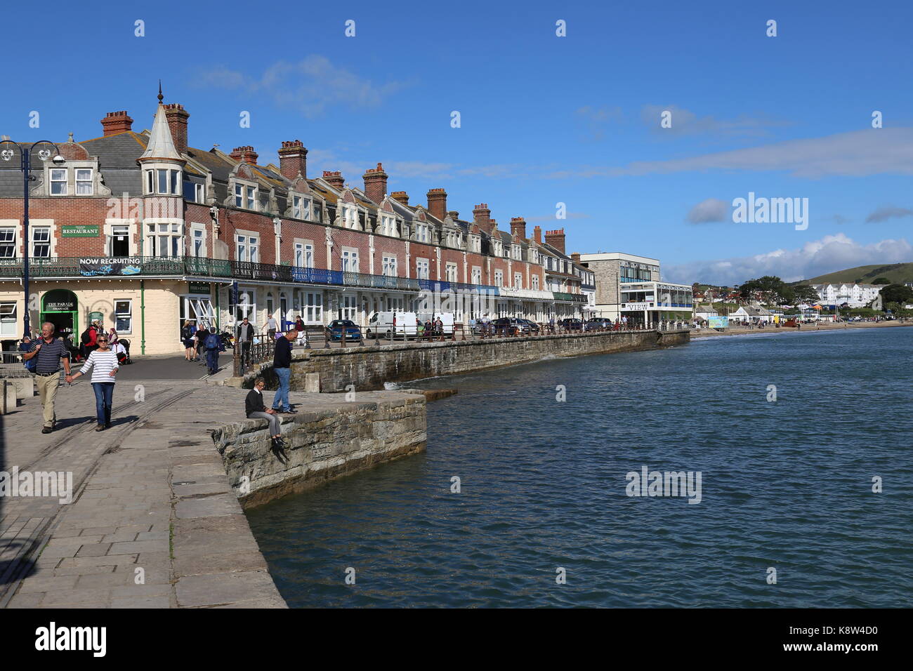 Seafront and Mowlem Theatre, Swanage, Isle of Purbeck, Dorset, England, Great Britain, United Kingdom, UK, Europe Stock Photo