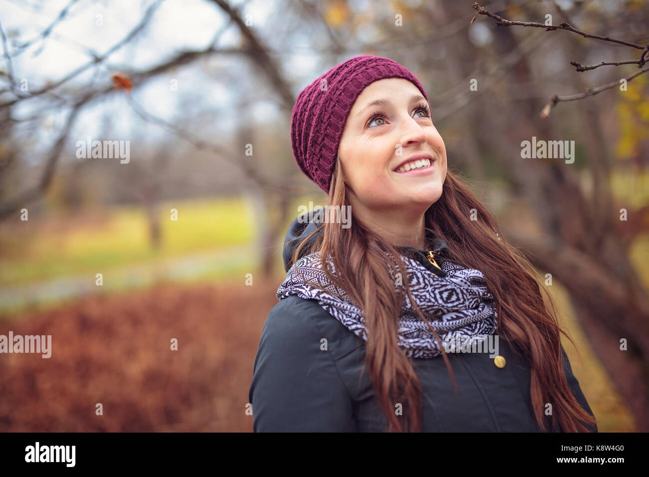 November Woman Autumn Woman in fall time of november month Stock Photo - Alamy