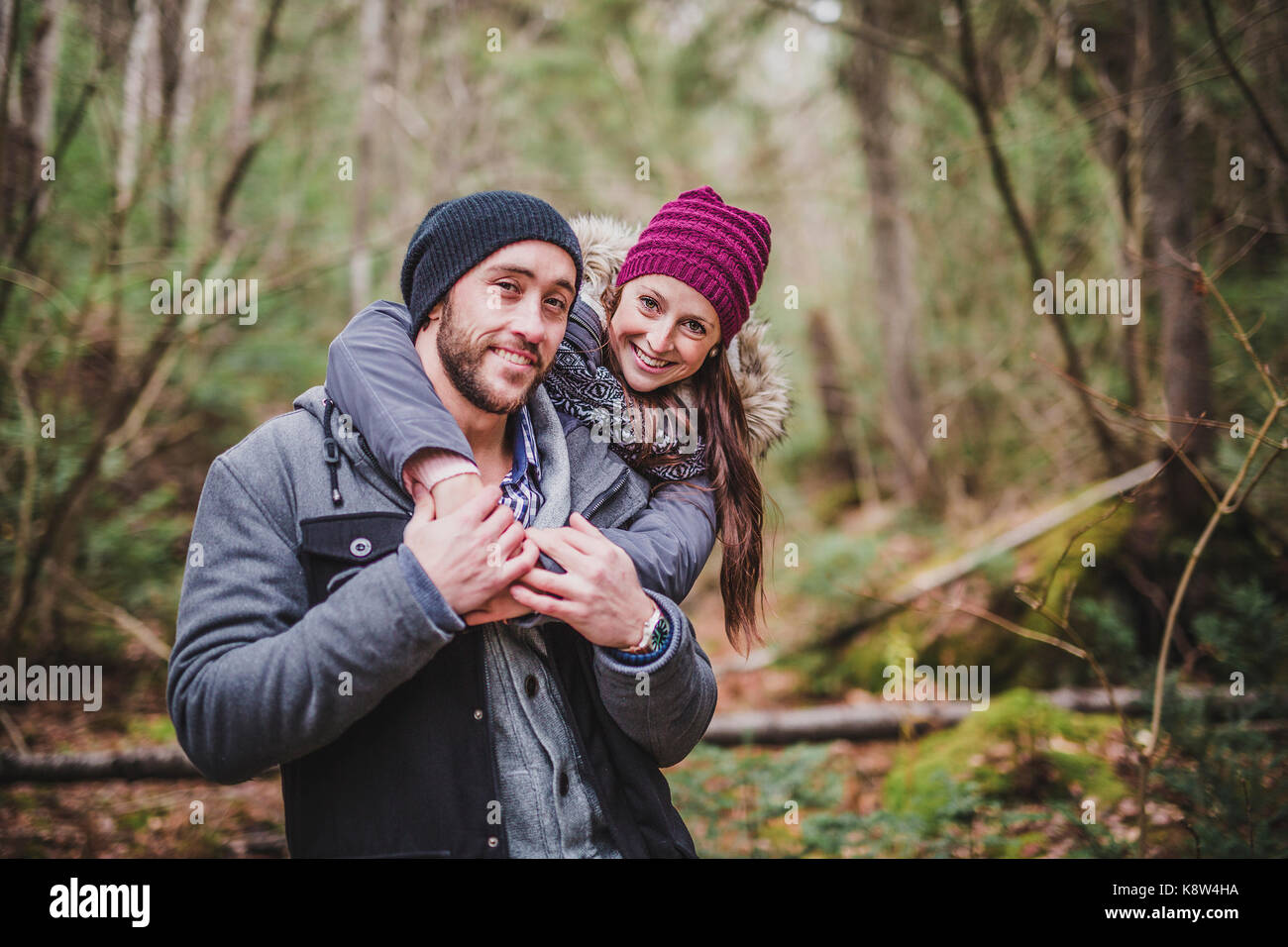 Couple in the autumn park Stock Photo - Alamy