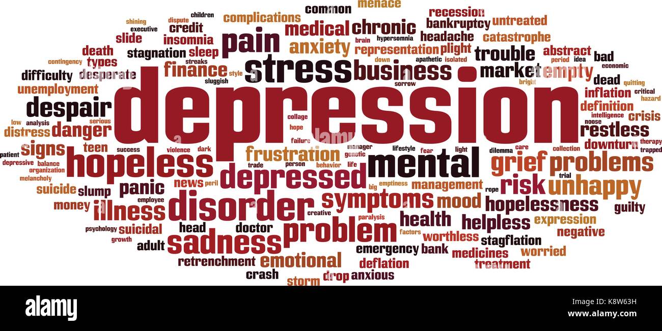 Depression word cloud concept. Vector illustration Stock Vector