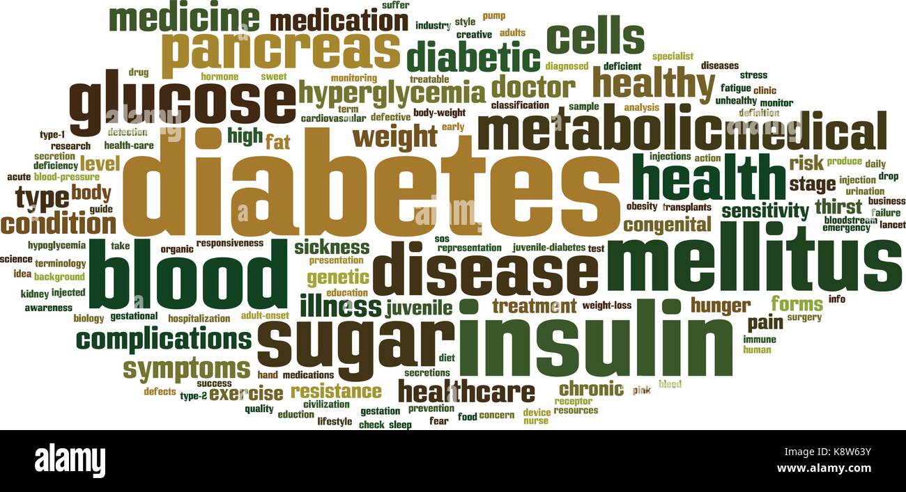 Diabetes word cloud concept. Vector illustration Stock Vector