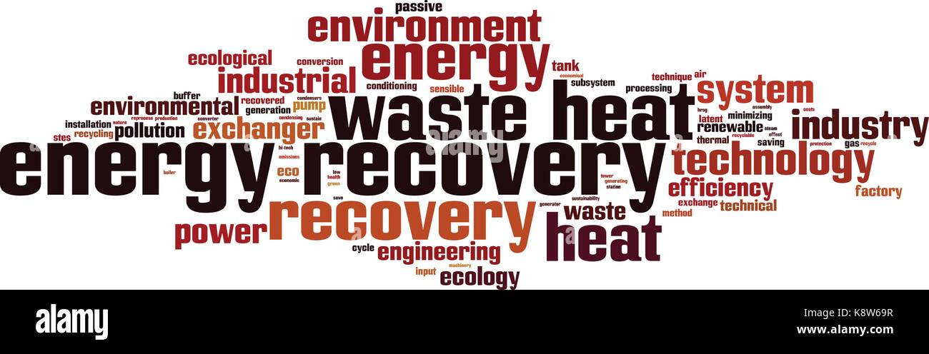 Energy recovery word cloud concept. Vector illustration Stock Vector