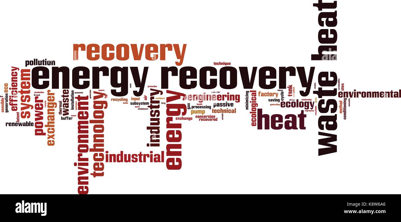Energy recovery word cloud concept. Vector illustration Stock Vector