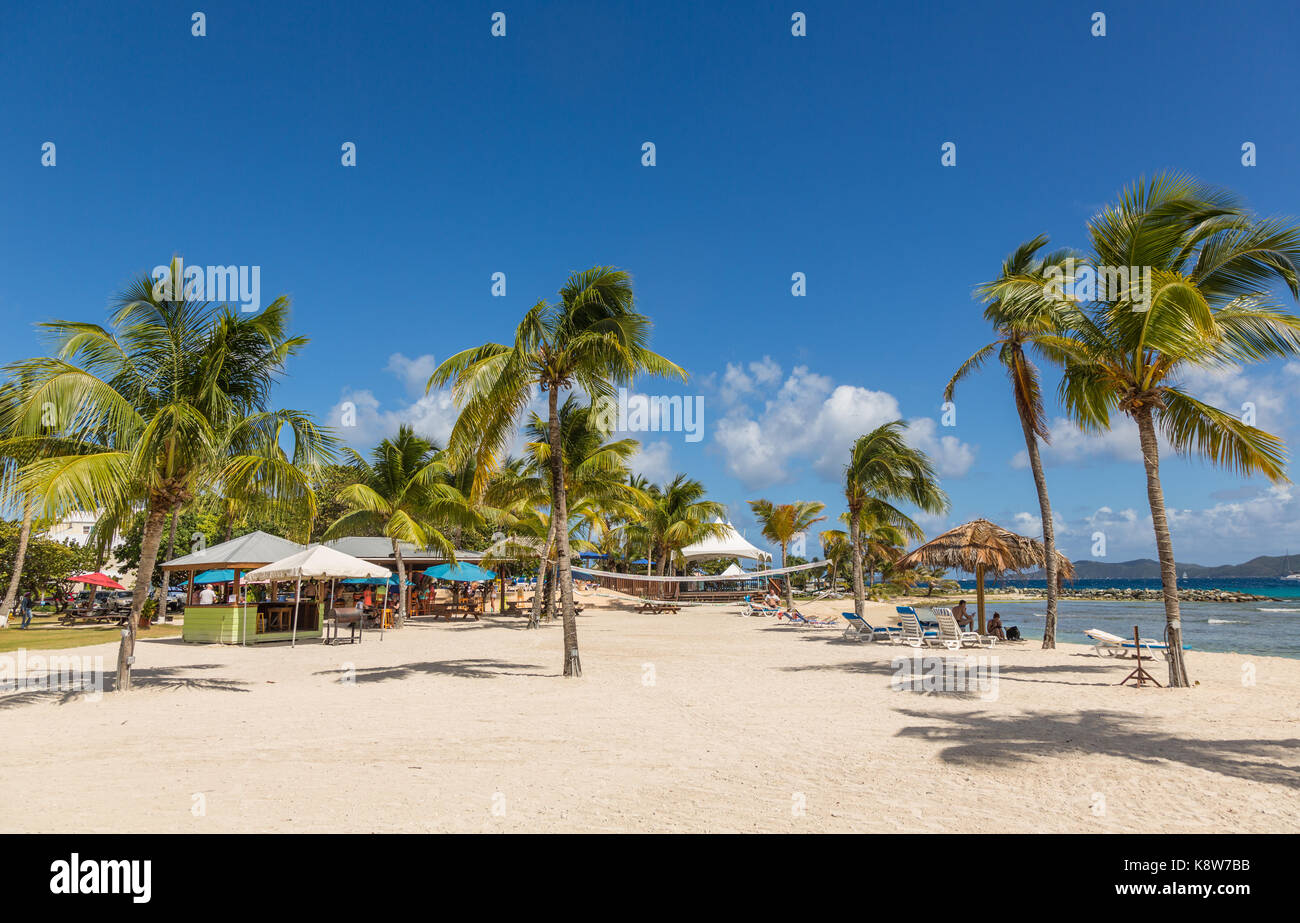 The beach at Nanny Cay, British Virgin Islands Stock Photo