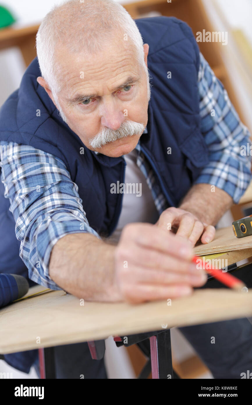 marking the plywood Stock Photo Alamy