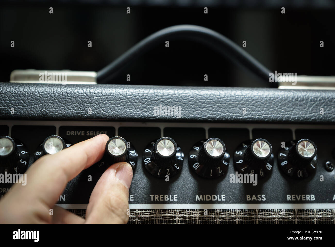 guitar amp closeup for rock music studio production and recording