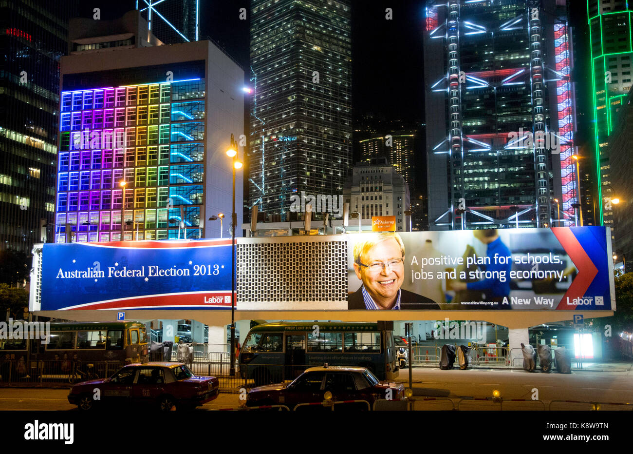 Kevin Rudd Billboard on the Wilson City Hall Car Park. The Billboard