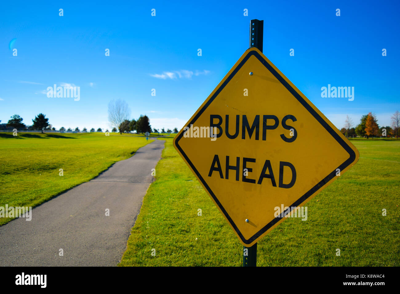 Bumpy road ahead sign designermain