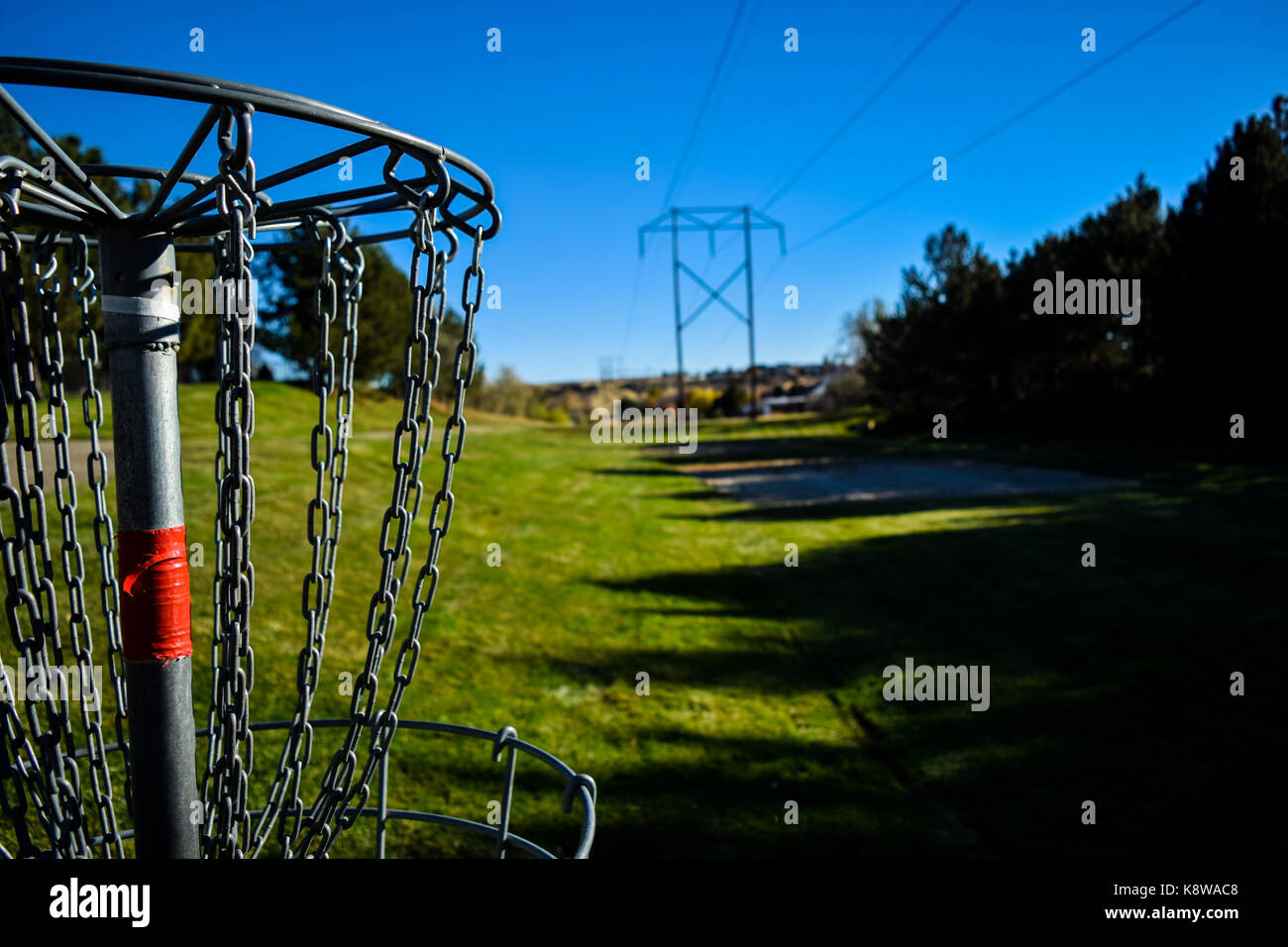 Metal Frisbee Golf Basket Stock Photo Alamy