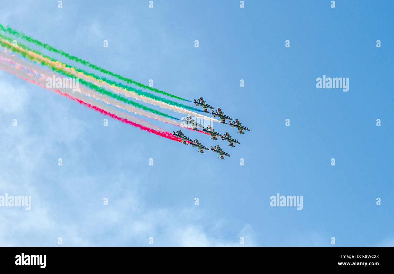 Frecce Tricolori, the Italian air display team Stock Photo