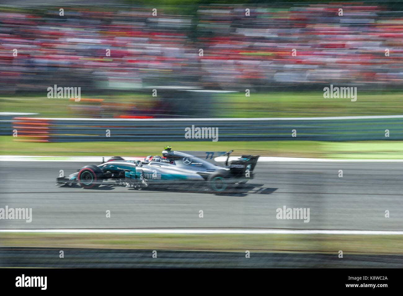 Mercedes F1 driver Valtteri Bottas at the Italian grand prix, Monza, Italy Stock Photo