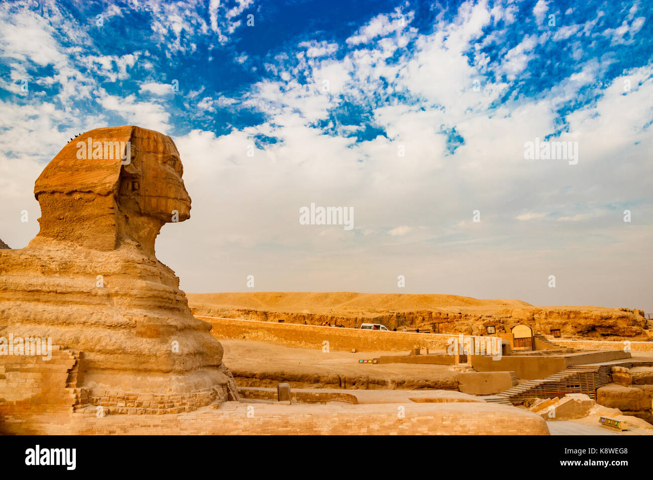 Sphinx near the pyramids in Giza. Cairo, Egypt Stock Photo