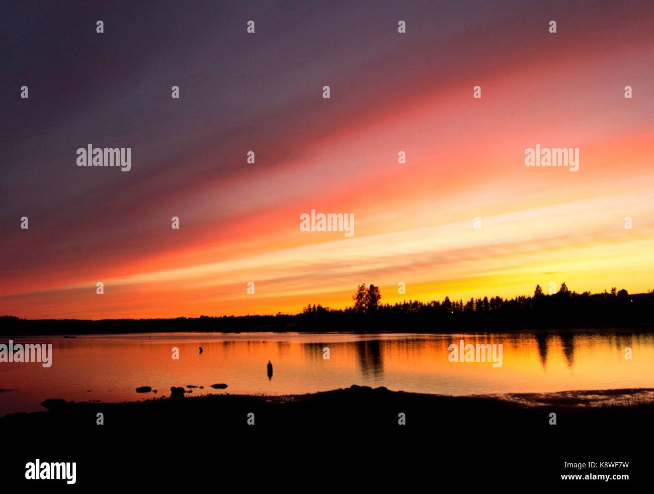 sunset on bay fortune pei Stock Photo Alamy