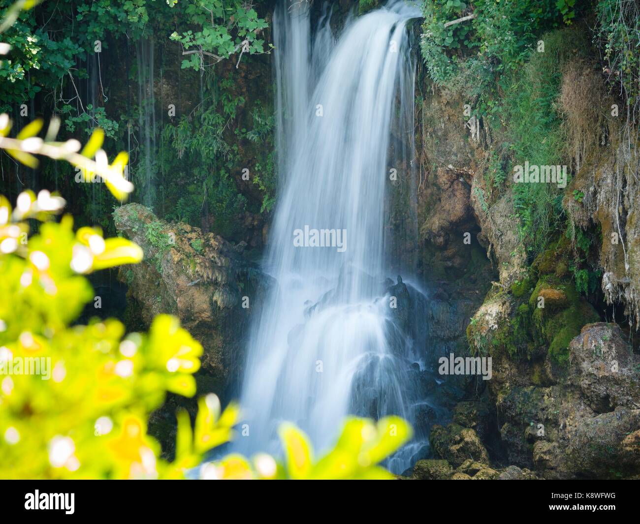 Bilusica buk waterfall on river Krka near village Ljubotic in Croatia Stock Photo