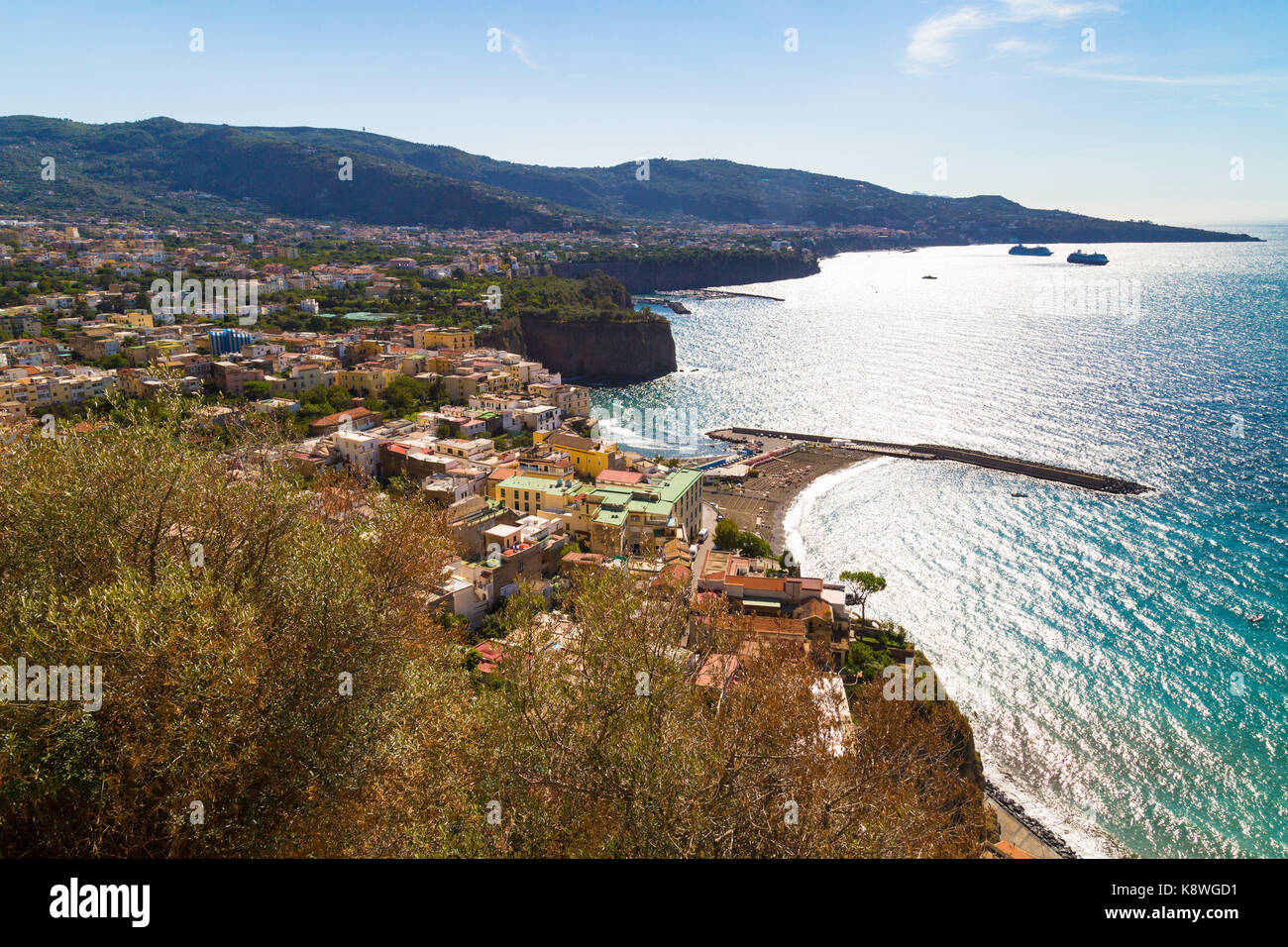 Sorrento, Italy, September 17 2017. A View of Meta near Sorrento, Italy, photographed from Belvedere Di Sorrento. © Paul Davey Stock Photo